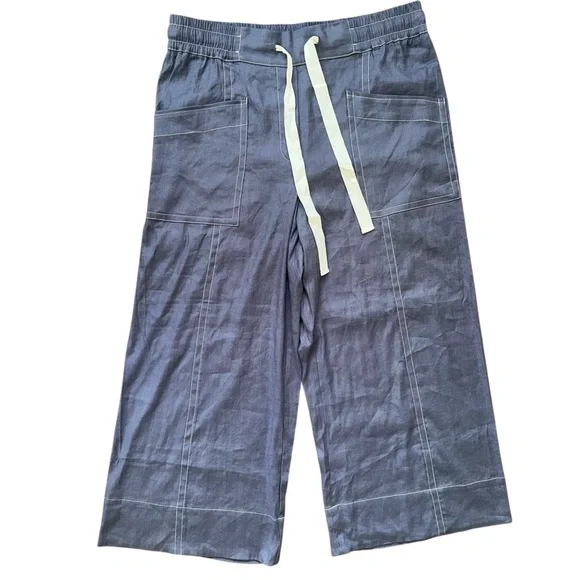 NEW Anthropologie Maeve Tie Waist Wide Leg Casual Breezy Linen Blend Pants XL - Picture 2 of 11